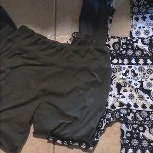 Boutique Leggings Set Olive and Deer Print Curvy